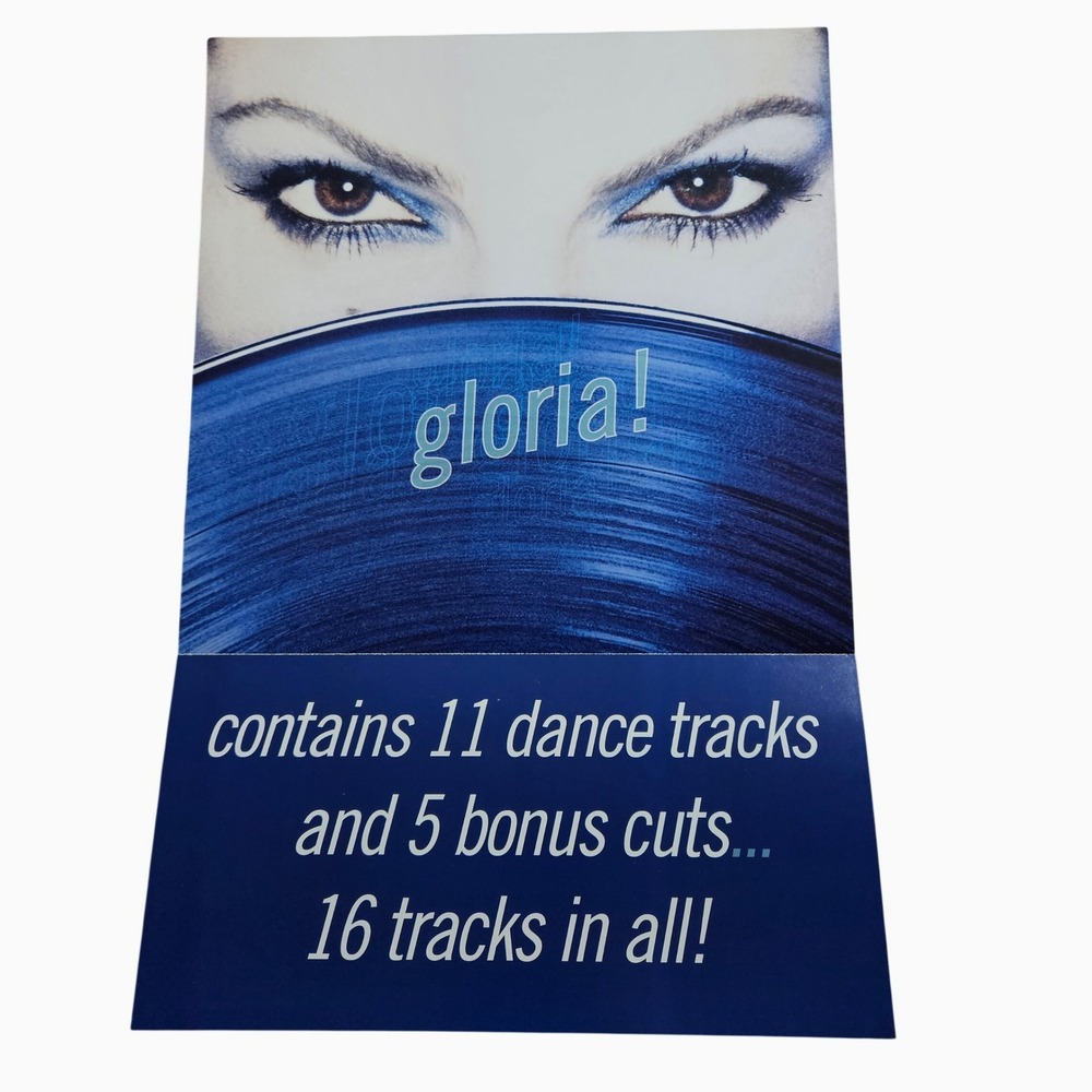 Gloria Estefan gloria! 12x18 Double Sided Flat Promo Poster 1998 Vintage Pop